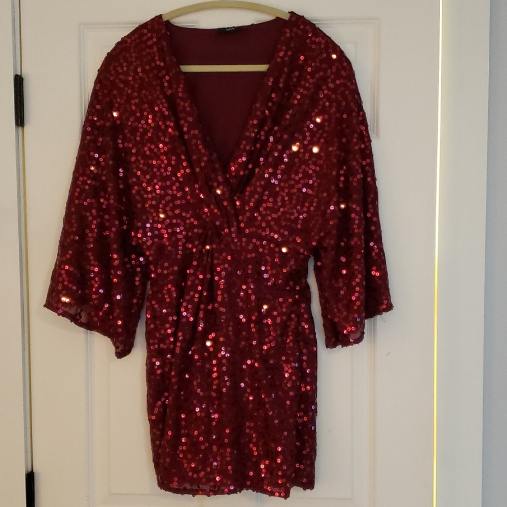 Vici red sequin cocktail dress